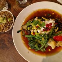 Bliss beans with quinoa at Vantra Vegan in London