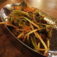 Kimchi with seaweed and sesame miso chili sauce at Vantra Vegan in London