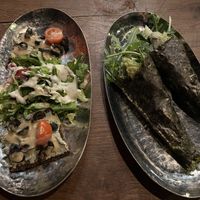 Nori rolls and buckwheat crackers (starters)  at Vantra Vegan in London