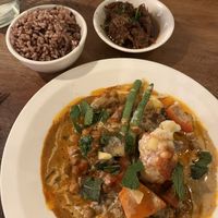 Exotic Curry with Soya Lamb and Rice  at Vantra Vegan in London