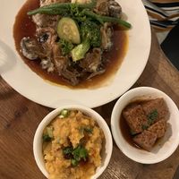 Mushrooms with Mashed Potatoes and Tempeh   at Vantra Vegan in London