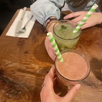 Smoothies and mojito  at Vantra Vegan in London