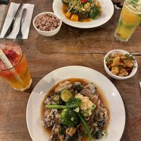 Magic mushroom and lentil dish   at Vantra Vegan in London