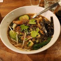 Udon mushroom soup at Vantra Vegan in London