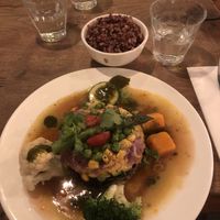 Smashed lentils   at Vantra Vegan in London