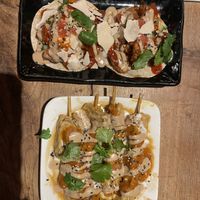 Satay and tikka starters   at Vantra Vegan in London