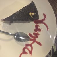 Raw blueberry fudge brownie at Vantra Vegan in London