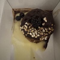 Chocolate hazelnut baked donut  at Vantra Vegan in London