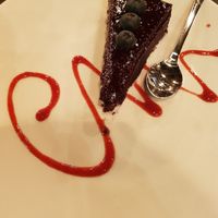 Cherry tart at Vantra Vegan in London