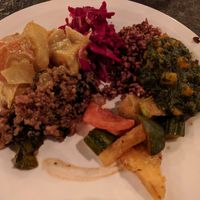 Dinner selection at Vantra Vegan in London