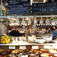 The hot dishes with ingredients list at Vantra Vegan in London