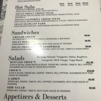 Second part of vegan menu at Stromboli's Restaurant in Rochester