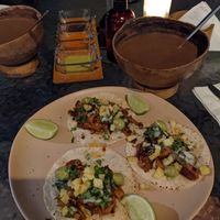 Tacos with mushrooms at Cafe Jade in Palenque