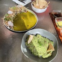 Starters (Guacamole and ‘unknown’)  at Cafe Jade in Palenque
