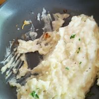 Pure de papas at Cafe Jade in Palenque