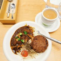 Curry on rice with beyond burger pattie at Green Common - Park Central in New Territories