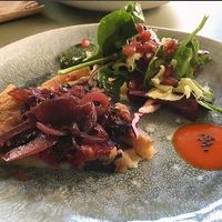 Quiche of Portobello and Caramelized Onion + Salads
Quiche de Portobello e Cebola Roxa Caramelizada  at O Antigo Talho in Lisbon