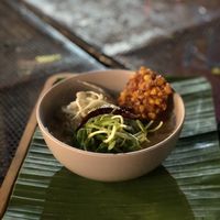 Their vegan Tom yum  at V Secret Street Food - Food Stall in Chiang Mai