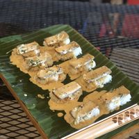 Nigiri vegan tofu-mushroom sushi at V Secret Street Food - Food Stall in Chiang Mai