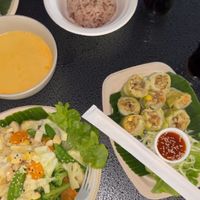 Curry, stir fry and cabbage rolls   at V Secret Street Food - Food Stall in Chiang Mai