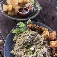 Tofu fries and noodles  at V Secret Street Food - Food Stall in Chiang Mai