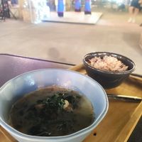 Tempeh with spinachs, rice included at V Secret Street Food - Food Stall in Chiang Mai