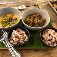 Red curry (left) and chiang mai curry (right) at V Secret Street Food - Food Stall in Chiang Mai