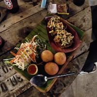 Banana flour fritters & potato croquettes  at V Secret Street Food - Food Stall in Chiang Mai