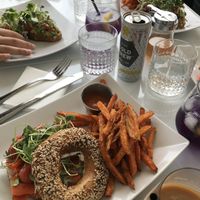 Their vegan version of cream cheese and lox in a bagel!  at Rev-a-lee Brunch Cafe in Vineland