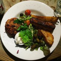 Vegan bean burger  at Henderson's Restaurant in Edinburgh