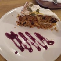 Carrot cake at Henderson's Restaurant in Edinburgh