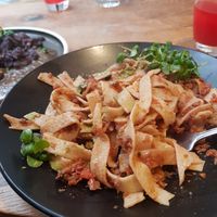 Pasta bolognese at Henderson's Restaurant in Edinburgh