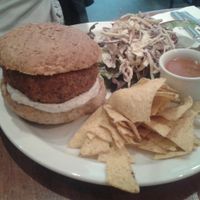 Thai nut burger (vegan) at Henderson's Restaurant in Edinburgh