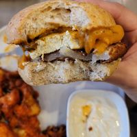 Chicken friend tofu with buffalo cauliflower and garlic dip at Parka Food Co. in Toronto