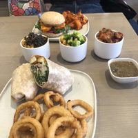 Chickun ceaser wrap with taster option of Mac and cheese  at Parka Food Co. in Toronto