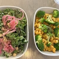 Kale Caesar and Pesto Mac & Chz - 8/10 - because service was friendly. (6/10 otherwise)  at Parka Food Co. in Toronto