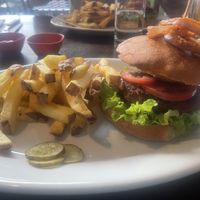 Beyond burger  at Trivio Resto Bar in Huaraz