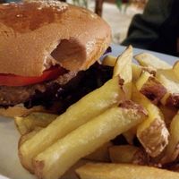 Beyond burger at Trivio Resto Bar in Huaraz
