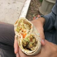 Vegan felafel wrap at Feria Ecologica De Barranco in Lima