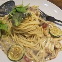 Vegan spaghetti in creme sauce at Veganday Cuisine in Taichung