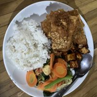 Mix rice with tempeh and tofu!  at ZZZ Warung Local Food in 