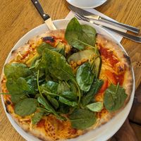 Pizza with vegetables at Blauer Engel in Ludwigsburg