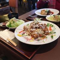 Whole lunch set (ignore the agedashi tofu in the background!) at Itadaki Kinkakuji in Kyoto