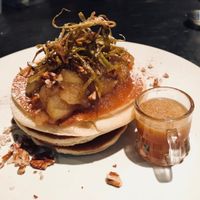 Apple pecan and cinnamon roasted pancakes at The Wild Trapeze in Newcastle Upon Tyne