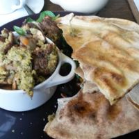 Baked hummus and falafels at The Wild Trapeze in Newcastle Upon Tyne