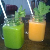 Mango mojito and ginger elixir smoothies  at The Wild Trapeze in Newcastle Upon Tyne