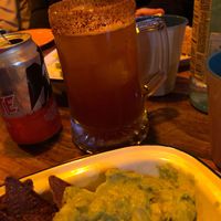 Beer and chips - lotsa guac  at Bodega Underground in Melbourne