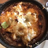 Vegan Shepherds Pie served in a cast iron crock at Phantom Canyon Brewing Company in Colorado Springs