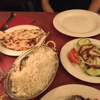 Salad and rice free to order. at India Express in Berlin