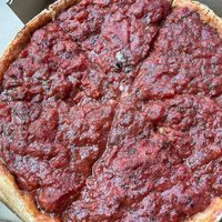 Stuffed mushroom and spinach lite on the vegan cheese at Zachary's Chicago Pizza in Berkeley